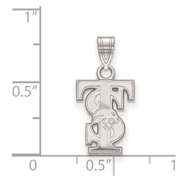 Sterling Silver Rhodium Plated Texas State University Small Pendant - Picture 2 of 3
